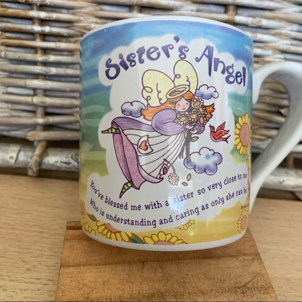 Sister’s Angel graphic on sides of coffee mug